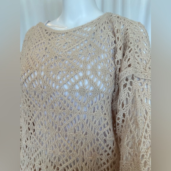 CES FEMME Women’s Open Crochet Knit Sweater - Medium - Picture 2 of 6